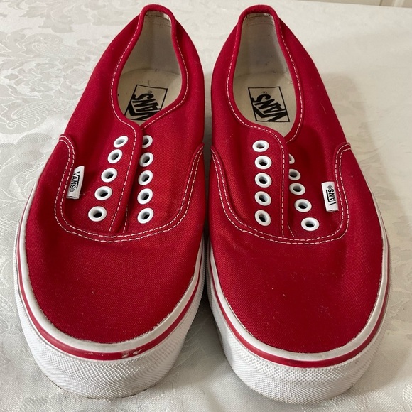 New Without Tags VANS Skate Authentic Shoes red M 9 W 10.5 - Picture 2 of 8